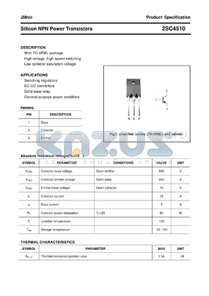 2SC4510 datasheet - Silicon NPN Power Transistors