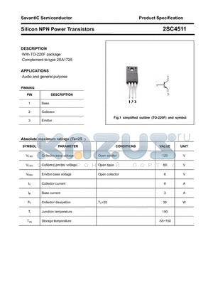 2SC4511 datasheet - Silicon NPN Power Transistors