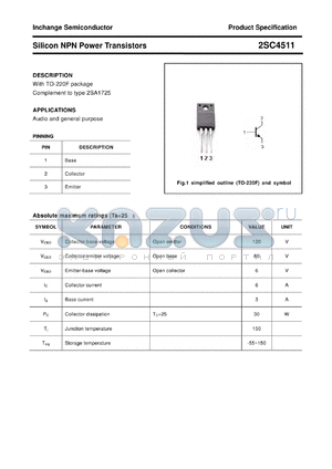 2SC4511 datasheet - Silicon NPN Power Transistors