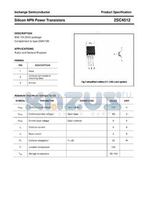 2SC4512 datasheet - Silicon NPN Power Transistors