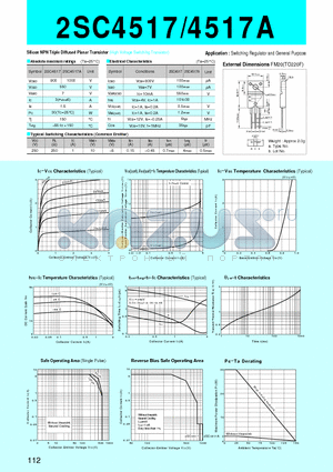 2SC4517 datasheet - Silicon NPN Triple Diffused Planar Transistor(Switching Regulator and General Purpose)