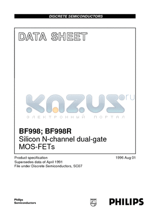 BF998 datasheet - Silicon N-channel dual-gate MOS-FETs