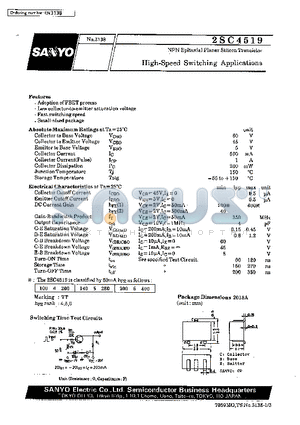 2SC4519 datasheet - High-Speed Switching Applications