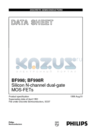 BF998R datasheet - Silicon N-channel dual-gate MOS-FETs