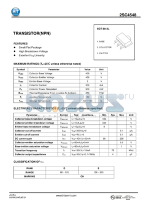 2SC4548 datasheet - TRANSISTOR(NPN)