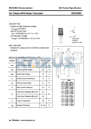 2SC4550 datasheet - isc Silicon NPN Power Transistor