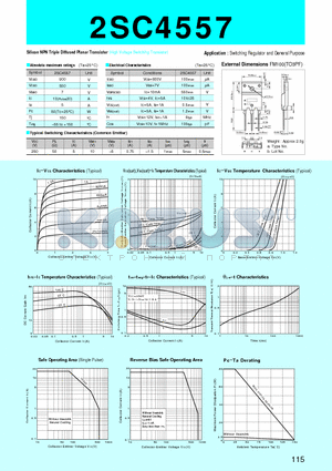2SC4557 datasheet - Silicon NPN Triple Diffused Planar Transistor(Switching Regulator and General Purpose)