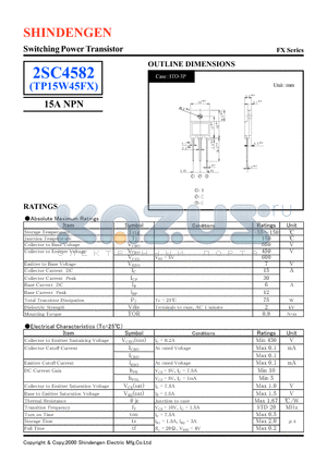 2SC4582 datasheet - Switching Power Transistor(15A NPN)