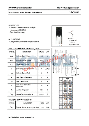 2SC4583 datasheet - isc Silicon NPN Power Transistor