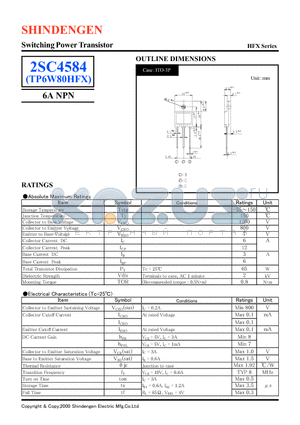 2SC4584 datasheet - Switching Power Transistor(6A NPN)