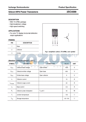 2SC4589 datasheet - Silicon NPN Power Transistors