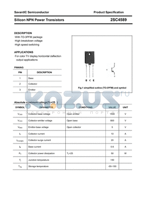 2SC4589 datasheet - Silicon NPN Power Transistors