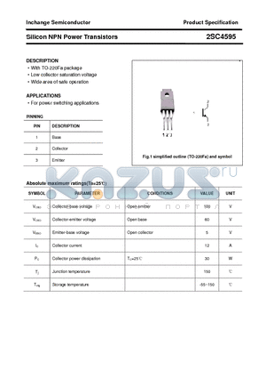 2SC4595 datasheet - Silicon NPN Power Transistors