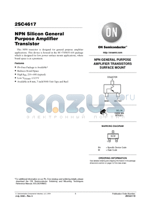 2SC4617G datasheet - NPN Silicon General Purpose Amplifier Transistor NPN GENERAL PURPOSE AMPLIFIER TRANSISTORS SURFACE MOUNT