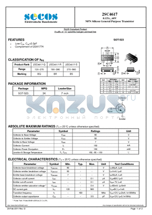 2SC4617_11 datasheet - NPN Silicon General Purpose Transistor