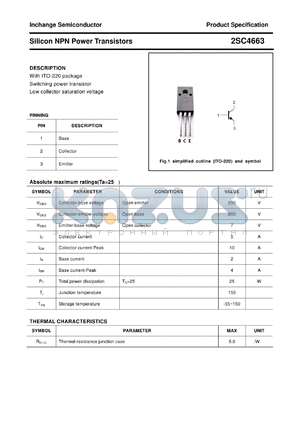 2SC4663 datasheet - Silicon NPN Power Transistors