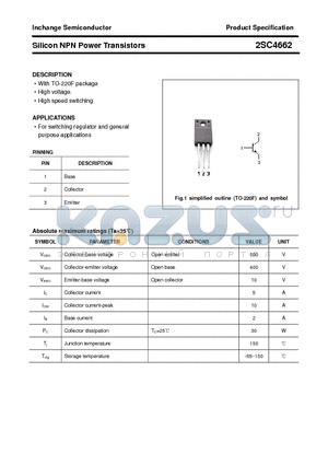 2SC4662 datasheet - Silicon NPN Power Transistors