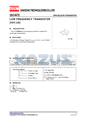 2SC4672 datasheet - LOW FREQUENCY TRANSISTOR