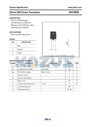 2SC4689 datasheet - Silicon NPN Power Transistors