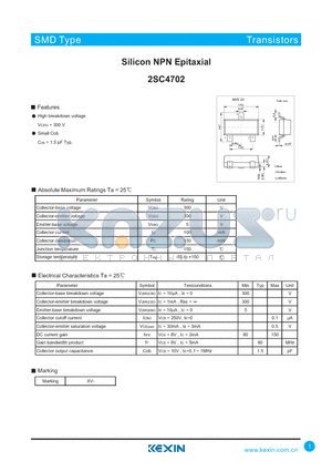 2SC4702 datasheet - Silicon NPN Epitaxial