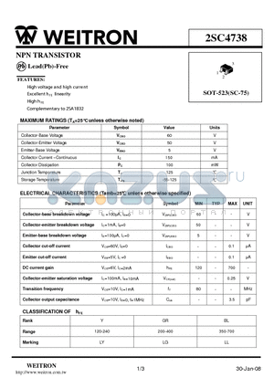 2SC4738 datasheet - NPN TRANSISTOR