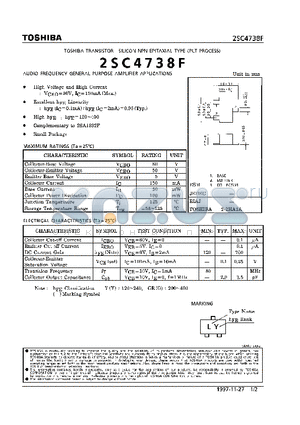 2SC4738F datasheet - NPN EPITAXIAL TYPE (AUDIO FREQUENCY GENERAL PURPOSE AMPLIFIER APPLICATIONS)