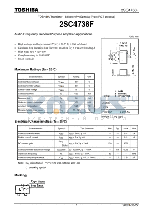 2SC4738F datasheet - Audio Frequency General Purpose Amplifier Applications