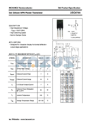 2SC4744 datasheet - isc Silicon NPN Power Transistor