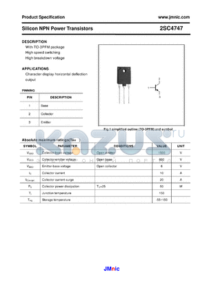 2SC4747 datasheet - Silicon NPN Power Transistors