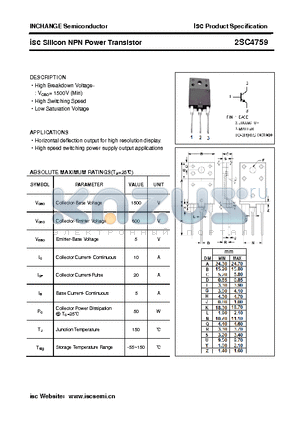 2SC4759 datasheet - isc Silicon NPN Power Transistor