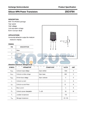 2SC4764 datasheet - Silicon NPN Power Transistors