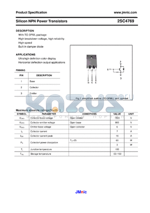2SC4769 datasheet - Silicon NPN Power Transistors