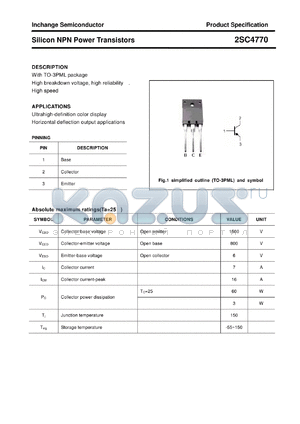 2SC4770 datasheet - Silicon NPN Power Transistors