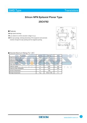 2SC4782 datasheet - Silicon NPN Epitaxial Planar Type