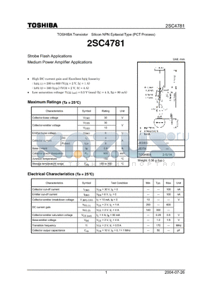 2SC4781_04 datasheet - Medium Power Amplifier Applications