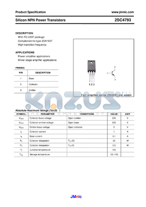 2SC4793 datasheet - Silicon NPN Power Transistors