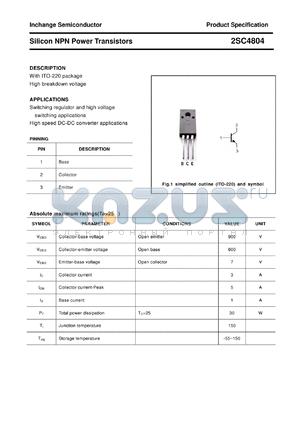 2SC4804 datasheet - Silicon NPN Power Transistors