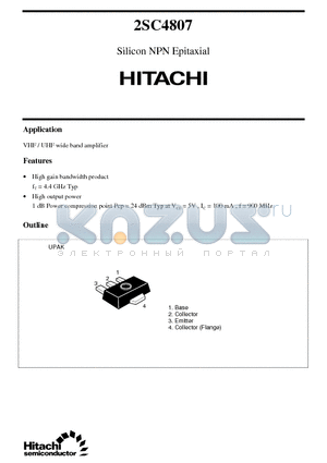 2SC4807 datasheet - Silicon NPN Epitaxial