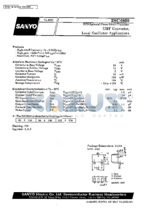 2SC4860 datasheet - UHF Converter, Local Oscillator Applications