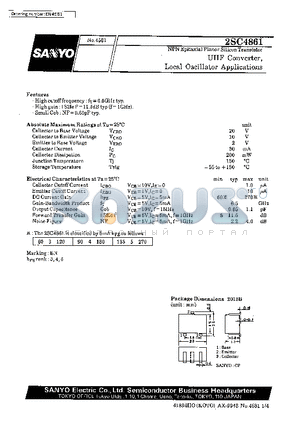 2SC4861 datasheet - UHF Converter, Local Oscillator Applications