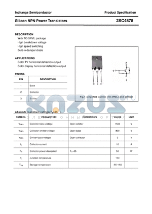 2SC4878 datasheet - Silicon NPN Power Transistors