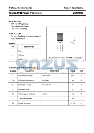 2SC4880 datasheet - Silicon NPN Power Transistors