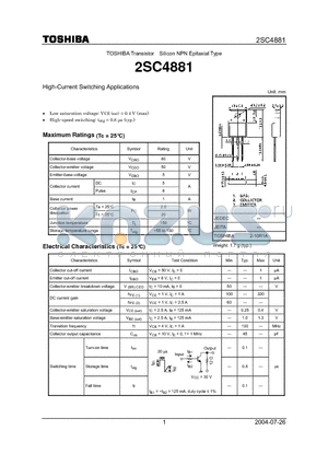 2SC4881 datasheet - High-Current Switching Applications