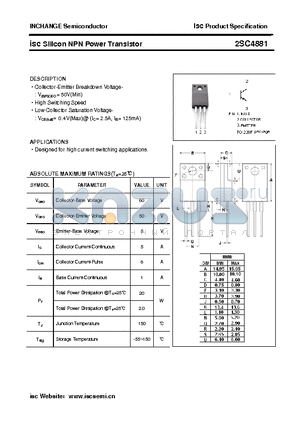 2SC4881 datasheet - isc Silicon NPN Power Transistor