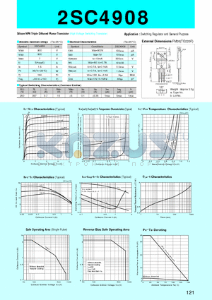 2SC4908 datasheet - Silicon NPN Triple Diffused Planar Transistor(Switching Regulator and General Purpose)