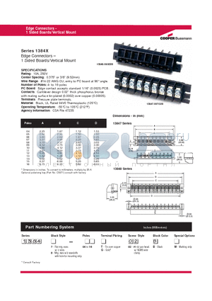 13848-18G02B datasheet - Edge Connectors - 1 Sided Boards/Vertical Mount