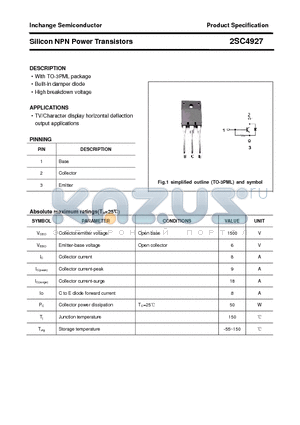 2SC4927 datasheet - Silicon NPN Power Transistors