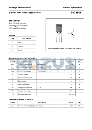 2SC4941 datasheet - Silicon NPN Power Transistors