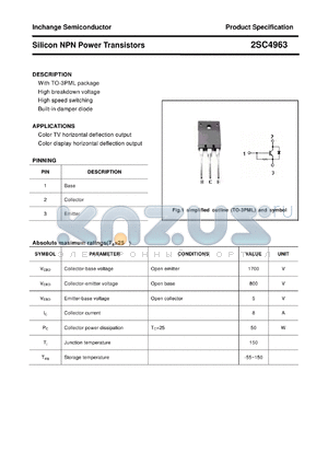 2SC4963 datasheet - Silicon NPN Power Transistors