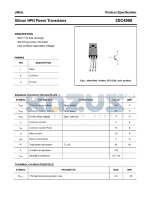 2SC4980 datasheet - Silicon NPN Power Transistors
